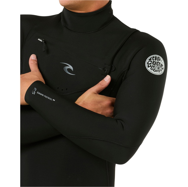 2026 Rip Curl Mens Dawn Patrol 3/2mm Chest Zip Wetsuit 16RMFS - Black